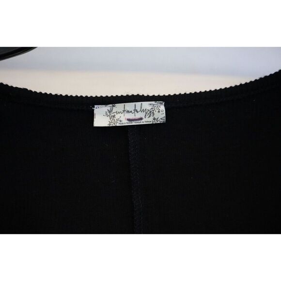 Free People OB1619283 Women's Sz S Black Keep it Basic Long Sleeve Henley Top - Picture 4 of 7